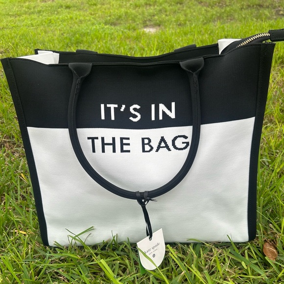 Kate Spade X Target Large Black and White Tote Bag NWT - Picture 1 of 9